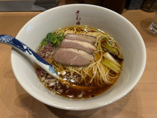 「鴨と大山どりの炭焼鴨ロース麺」@らぁ麺 さわ田の写真