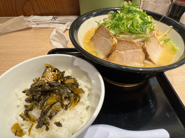 「麦味噌らーめん+高菜ごはん」@由丸 八重洲店の写真
