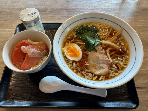 「中華そばと漬け丼1,300円」@八福食堂の写真