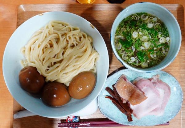 「つけめん（塩）＋味玉＋瓶ビール」@らーめん亭 ひなり竜王の写真