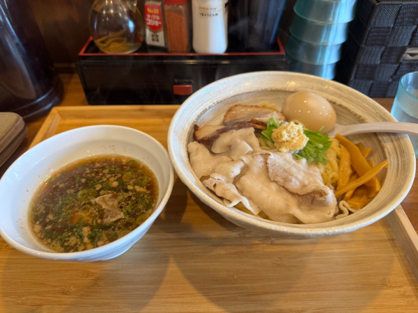 「生姜醤油つけ麺」@らぁめん 麺彩家の写真