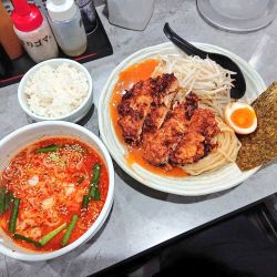 旨辛つけ麺DX、ライス(小)