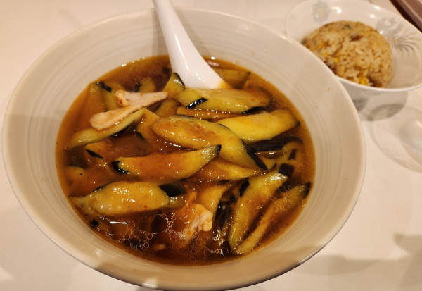 「ナスラーメン　半チャーハン」@金門飯店の写真