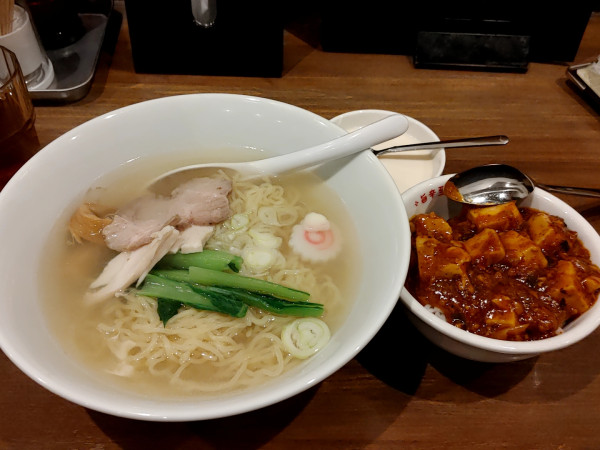 「塩麺、ミニ麻婆丼セット」@陳麻家 高崎駅西口店の写真