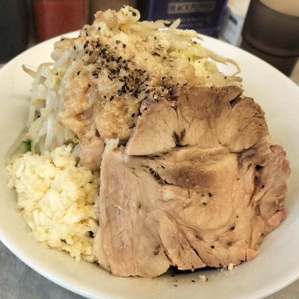 「カルボまぜそば ヤサイニンニク」@豚仙人 吉野町本店の写真