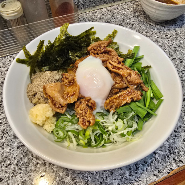 「モツ台湾まぜそば」@麺屋 有希の写真