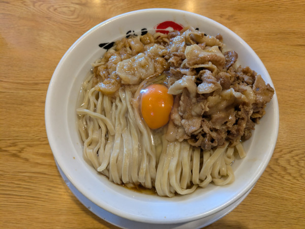 「男気卵かけ麺（大盛）」@まるはち 春日井店の写真