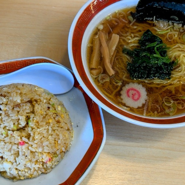 「Ａセット（中華そば＋半チャーハン）1,100円」@中華そば 浜田屋 平須店の写真