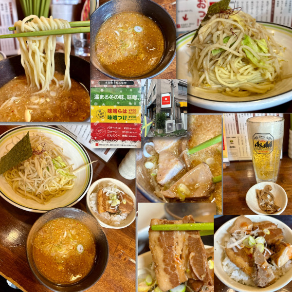 「味噌つけ1045円+ミニ角煮丼180円+生ビール605円」@ラハメン ヤマンの写真