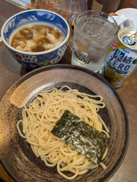 「ミックスわんたんつけめん＋レモンチューハイ」@麺屋 はやしまるの写真