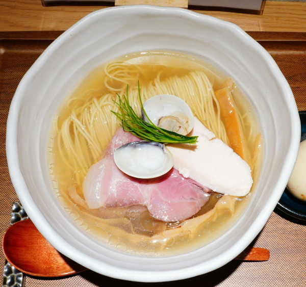 「和出汁そば（貝）＋特製出汁玉子」@拉麺 江戸壱の写真