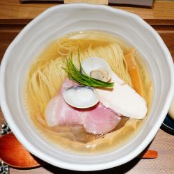 和出汁そば（貝）＋特製出汁玉子