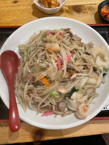 「長崎皿うどん野菜大盛　太麺」@神宮前 博多ラーメン ほんじんの写真