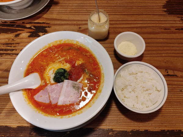 「とまとラーメン リゾットセット 920+120円」@ジャンジャン軒の写真