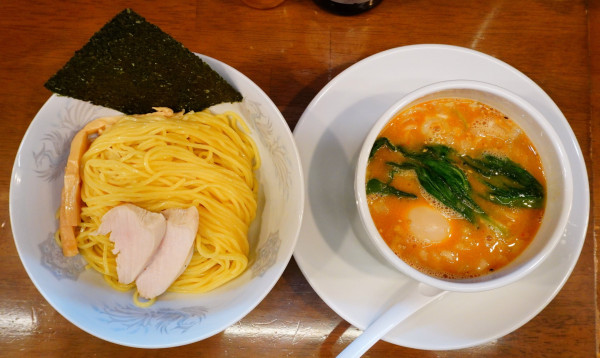 「濃厚鶏みそつけ麺＋味玉＋瓶ビール」@らーめん曳舟の写真