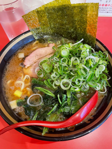 「ラーメン（中）+九条ネギ」@横濱家系ラーメン 裏川島家の写真
