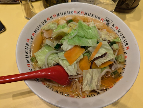 「やさいたっぷりラーメン1100円」@どうとんぼり神座 渋谷店の写真
