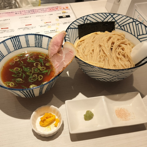 「鴨x鶏x豚出汁 つけ麺醤油 + うにバター」@淡麗拉麺 己巳の写真