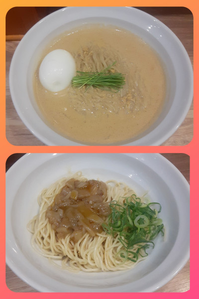 「【限定】ウニバーサルスタジオそば＋スルメイカの肝和え＋味玉」@麺庵 利休の写真