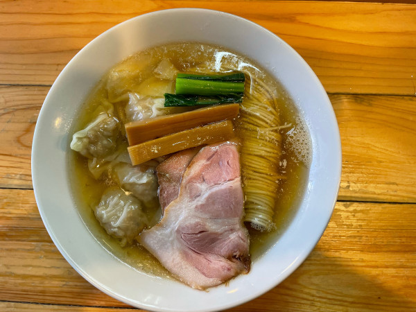 「塩ワンタン中華そば¥1,200」@世田谷中華そば 祖師谷七丁目食堂の写真