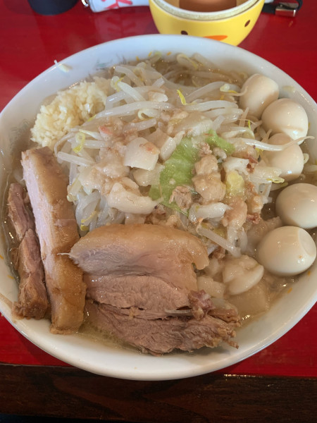 「小ラーメン(うずらﾆﾝﾆｸｱﾌﾞﾗ)」@ラーメン二郎 会津若松駅前店の写真