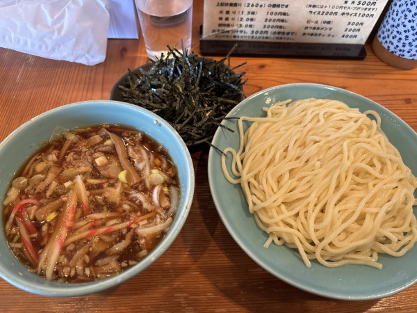 「特つけそば　刻み海苔」@つけそば屋 麺楽の写真