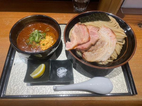 「チャーシューつけ蕎麦大・限定味噌・辛味×3 @1800」@中華蕎麦 ひら井の写真