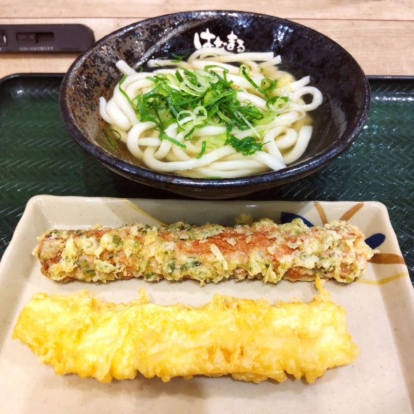 「かけ（￥360）＋いか天（￥190）＋ちくわ磯辺揚（￥130」@はなまるうどん イトーヨーカドー川崎店の写真