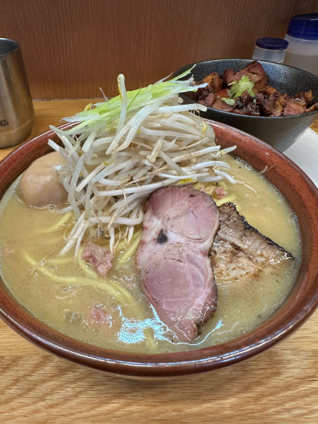 「味玉味噌ラーメン　チャーシュー飯」@味噌っ子 ふっくの写真