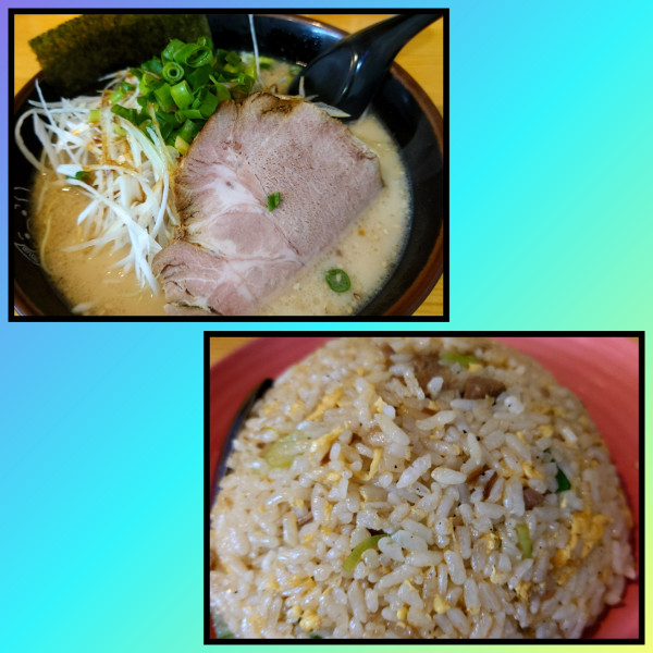 「博多千切りネギラーメン➕セットチャーハン 替え玉2硬め」@博多ラーメン 長浜や 平和島店の写真