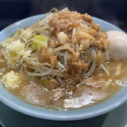 ラーメン半分ちょい野菜ちょいアブラニンニク少し