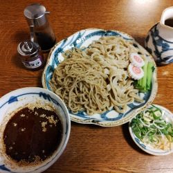 つけ麺合盛り（太麺・粗挽き麺）・ひしお