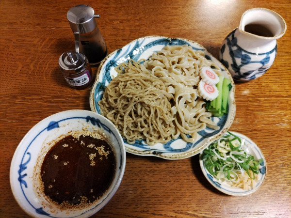 「つけ麺合盛り（太麺・粗挽き麺）・ひしお」@拉麺酒房 熊人の写真