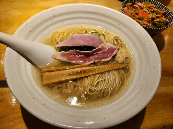「轟セット 塩らぁめん 替え玉」@鴨だしらぁ麺 轟の写真