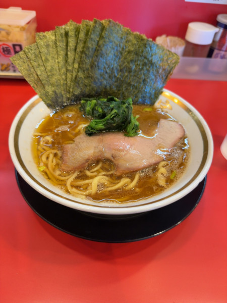 「ラーメン　涙　のりまし　硬め多め」@家系ラーメン 裏大輝家 青物横丁店の写真