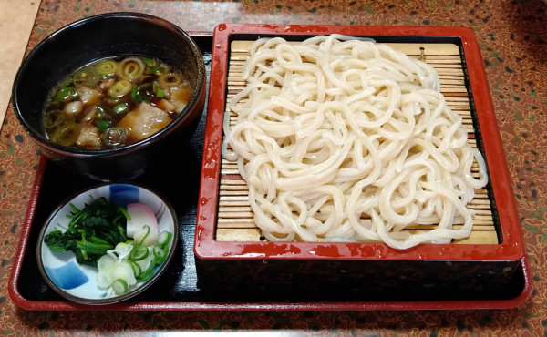 「もり肉汁＋どじょう天」@手打うどん あまのやの写真