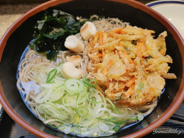 「名代塩そば（470円）、大盛（150円）、天ぷら（170円）」@名代 富士そば 飯田橋駅前店の写真