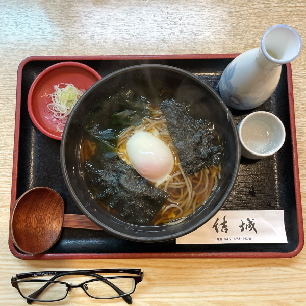 「月見そば」@結城 石臼挽二八そばの写真