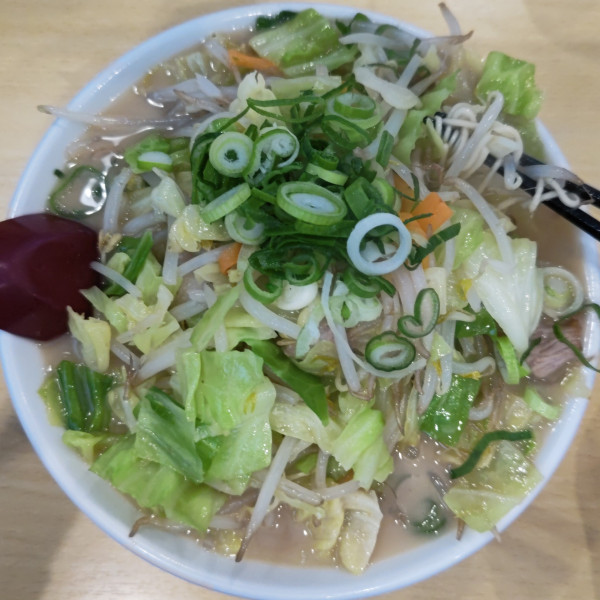 「野菜炒め盛りラーメン（950円）」@イナヅマラーメンの写真