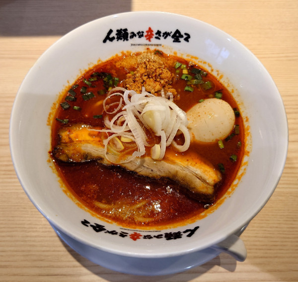 「人類みな辛さが全て50+煮卵(Level2、1100円)」@人類みな辛さが全て 練馬区役所前店の写真