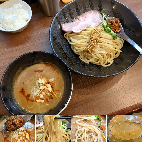 「金の担々つけ麺(限定)+小ライス=1180円」@つけめんTETSU 御徒町ラーメン横丁店の写真
