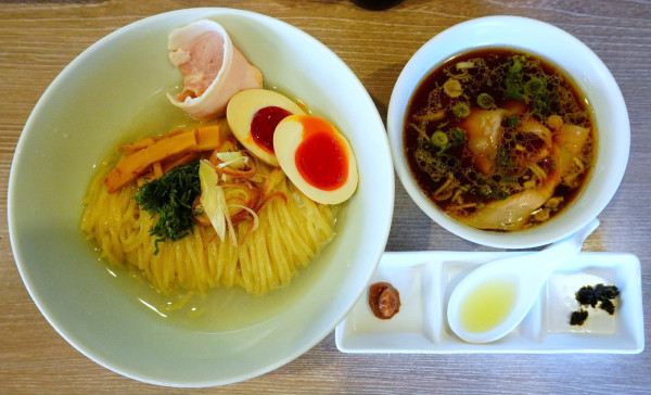 「醤油【特製】しじみ昆布水つけ麺＋プレミアムモルツ小瓶」@中華そば 和渦 TOKYOの写真
