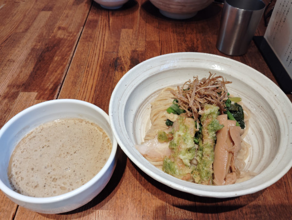 「限定　　蟹みそつけ麺　1300円　極太メンマ50円」@セキレイ 〜NIBOSHI no D5〜の写真