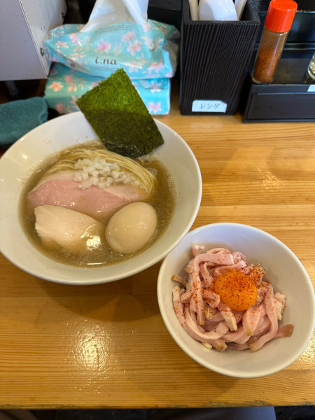 「煮干らーめん塩　和え玉」@煮干らーめん 川むらの写真