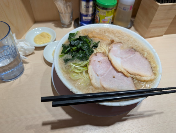 「背脂中華 大盛 おろしにんにくしょうが」@ラーメン みなみの写真