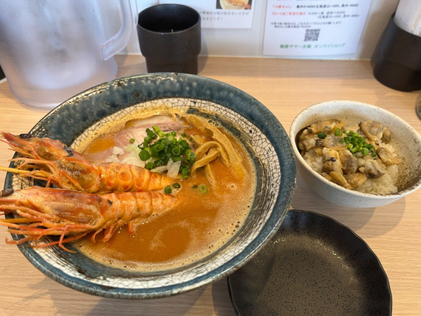 「宮古島産車海老そば＋あさりご飯」@麺屋 サマー太陽の写真