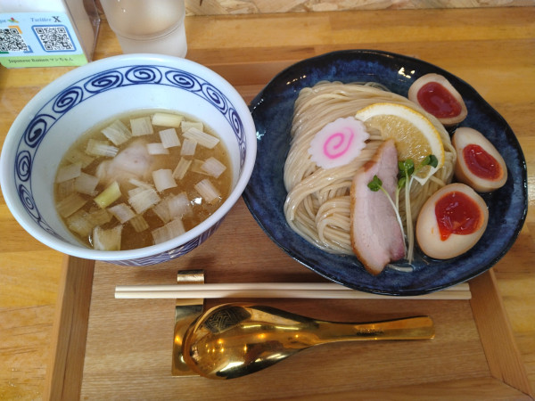 「味玉昆布水つけ麺(塩)¥1150-」@JAPANESE RAMEN マンちゃん 住吉店の写真