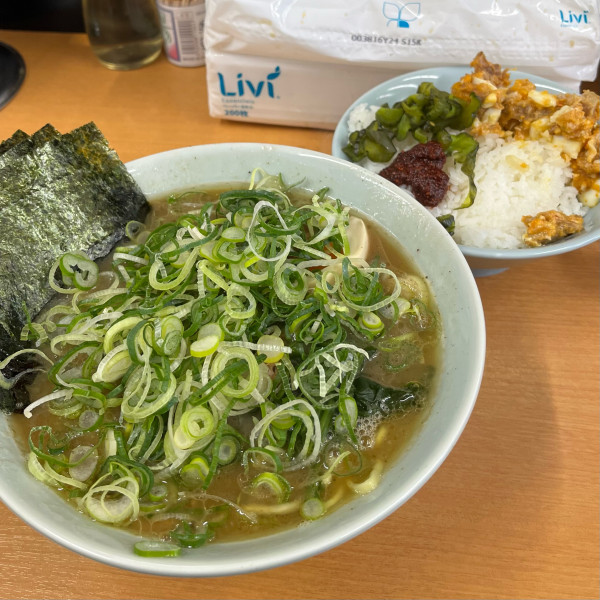 「特製ラーメン　九条ネギTP」@横浜らーめん 武蔵家 綾瀬店の写真