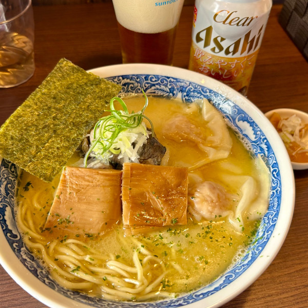 「貝出汁プレミアム＋クリアアサヒ」@麺彩 餞-hanamuke-の写真