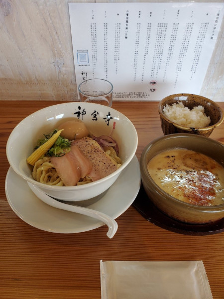 「二層泡鶏白湯つけ麺@1150」@二層泡鶏白湯 神宮寺の写真